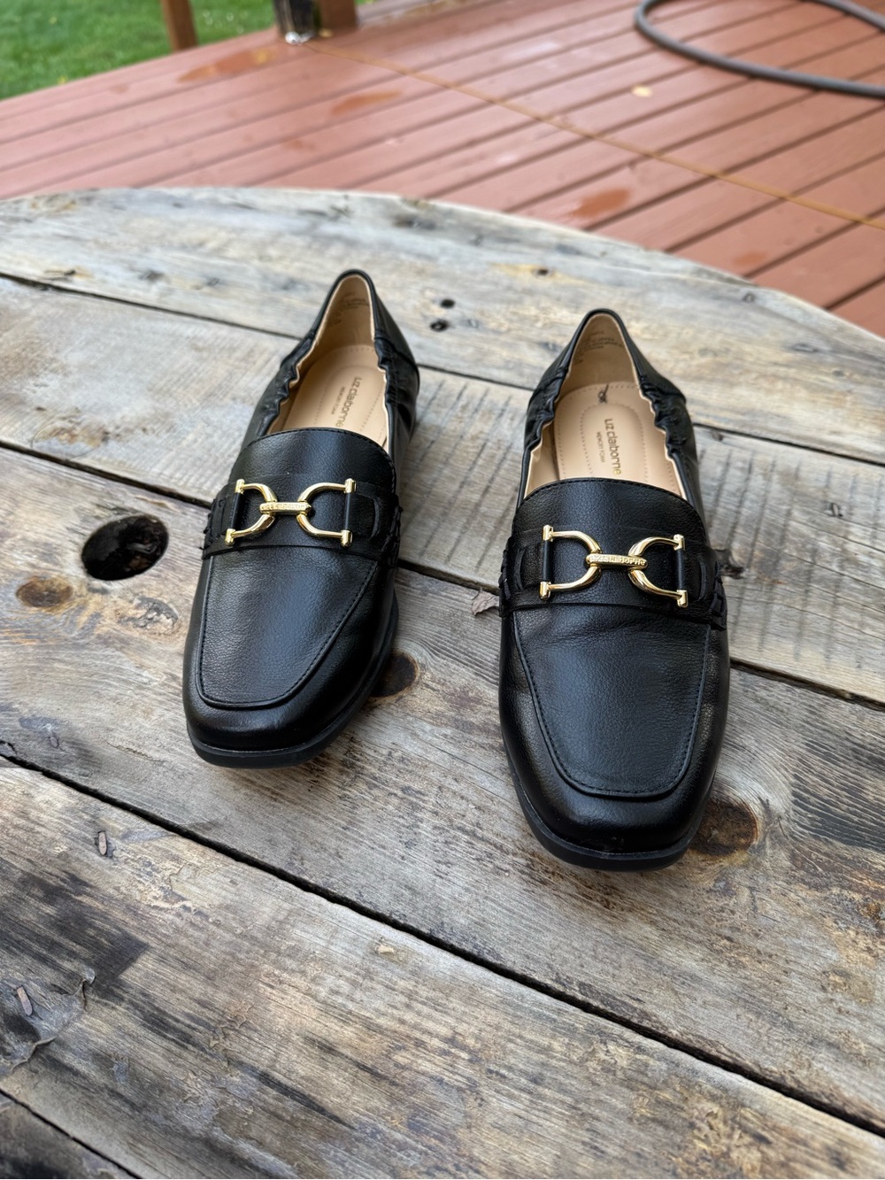 Liz Claiborne Leather Horsebit Loafers – Black